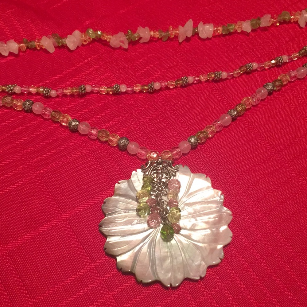 Multi-Strand Pastel Necklace - Picture 2 of 7